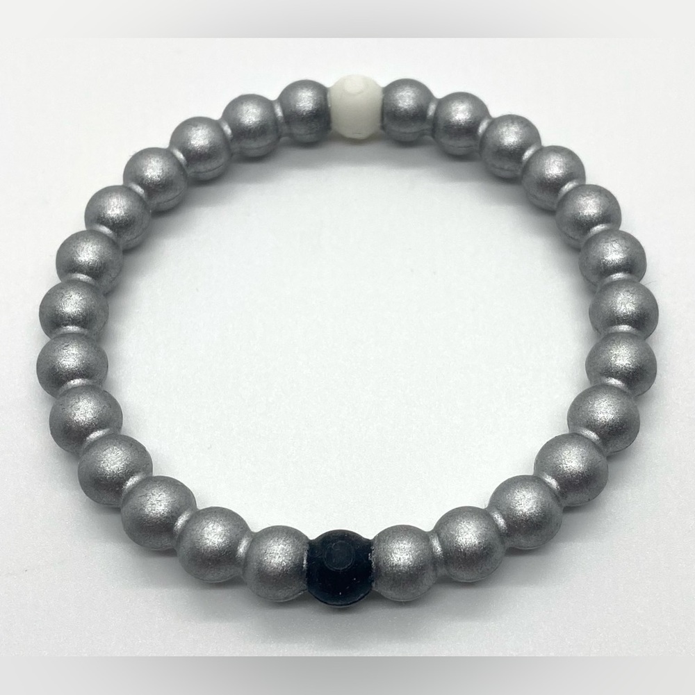 LOKAI Large Metallic Silver Core Bangle Bracelet Boho Coastal Beach Outdoor